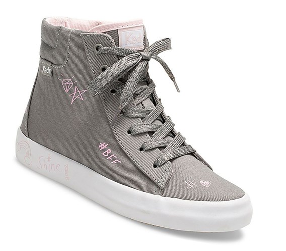 Keds Big Kid Double Up High Top Scarpe Da Ginnastica Bambino Grigie | HUVAS-3124