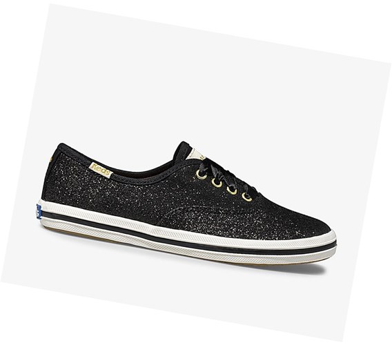 Keds Big Kid x kate spade new york Champion Glitter Scarpe Casual Bambino Nere | VBZDH-7280