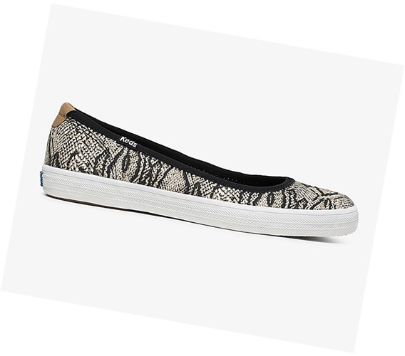 Keds Bryn Snake Comfort Scarpe Slip On Donna Crema Nere | PCYWD-8479