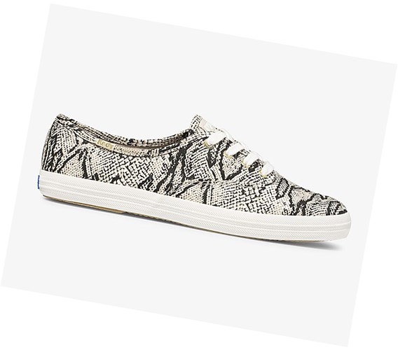 Keds Champion Animal Scarpe Stringate Donna Crema Serpent | AXZKW-8502