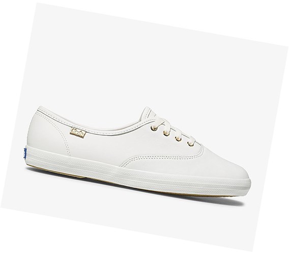 Keds Champion Luxe Pelle Scarpe Stringate Donna Bianche | FGNLH-8970