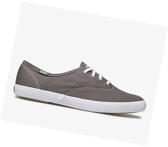 Keds Champion Tela Originali Scarpe Stringate Donna Grigie Profondo | NBJVM-9120