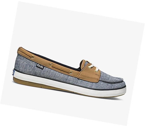 Keds Charter Airy Chambray Scarpe Slip On Donna Blu Marino | JYWXM-3712