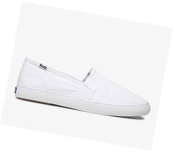Keds Clipper Washed Solids Comfort Scarpe Slip On Donna Bianche | NTDHP-7084