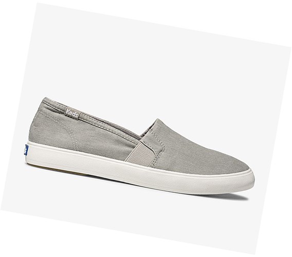 Keds Clipper Washed Solids Comfort Scarpe Slip On Donna Grigie | VPCML-0713