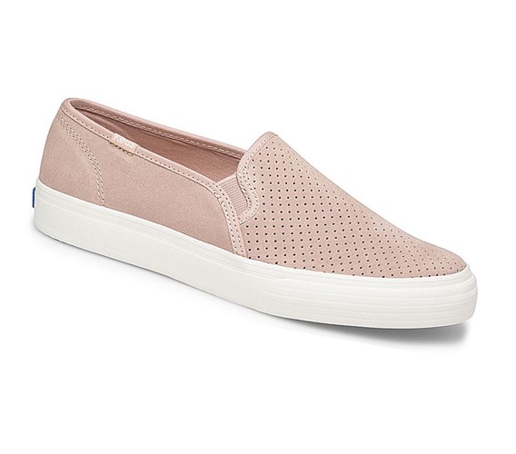 Keds Double Decker Perf Scamosciate Comfort Scarpe Slip On Donna Bianche | YIBXF-4258