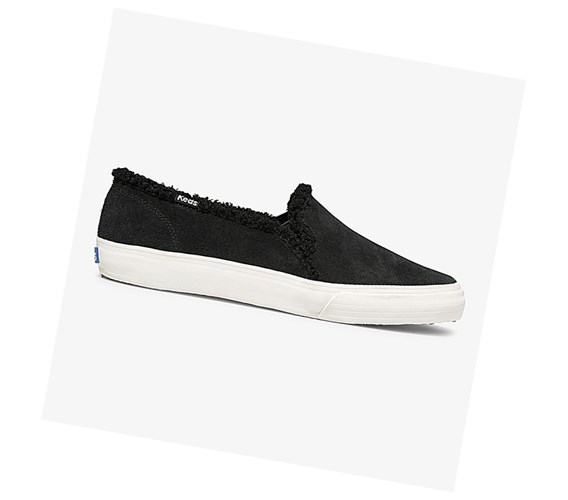 Keds Double Decker Scamosciate Faux Shearling Comfort Scarpe Slip On Donna Nere | KNUCR-5206