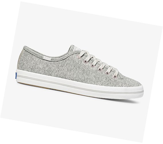 Keds Kickstart Triangle Jersey Scarpe Stringate Donna Grigie | DMVUW-6957
