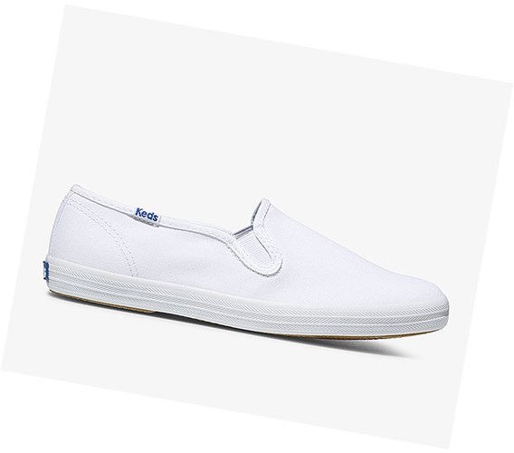 Keds Official Site Champion Scarpe Slip On Donna Bianche | UJHRS-4295