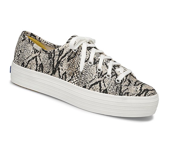 Keds Triple Kick Snake Scarpe Stringate Donna Crema Nere | VTEIG-6084