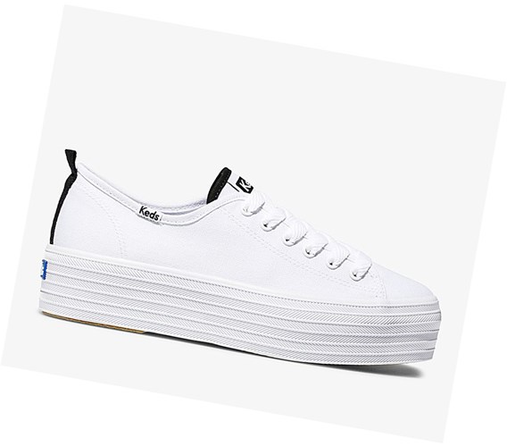 Keds Triple Up Seasonal Scarpe Stringate Donna Bianche | UOSXP-4268