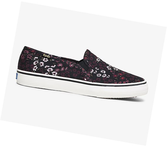 Keds Washable Double Decker Floral Scarpe Slip On Donna Nere Colorate | RSPQF-5094
