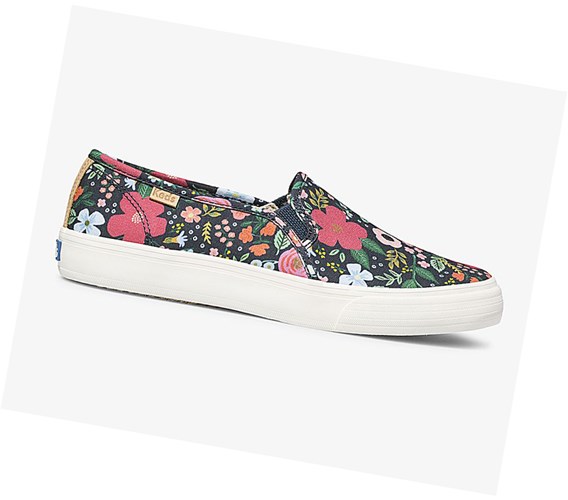 Keds x Rifle Paper Co Double Decker Wild Rose Scarpe Slip On Donna Blu Marino | LJYEG-5096