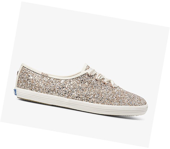 Keds x kate spade new york Champion Glitter Scarpe Stringate Donna Rosa Oro Colorate | BFQGE-3970