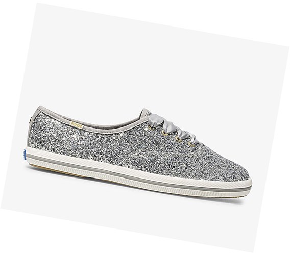 Keds x kate spade new york Champion Glitter Scarpe Stringate Donna Argento | SJTWG-8569
