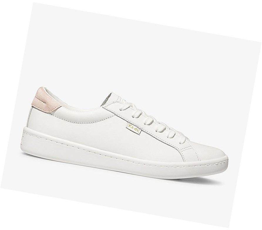 Keds Ace Pelle Scarpe Stringate Donna Bianche | JIEGD-5692