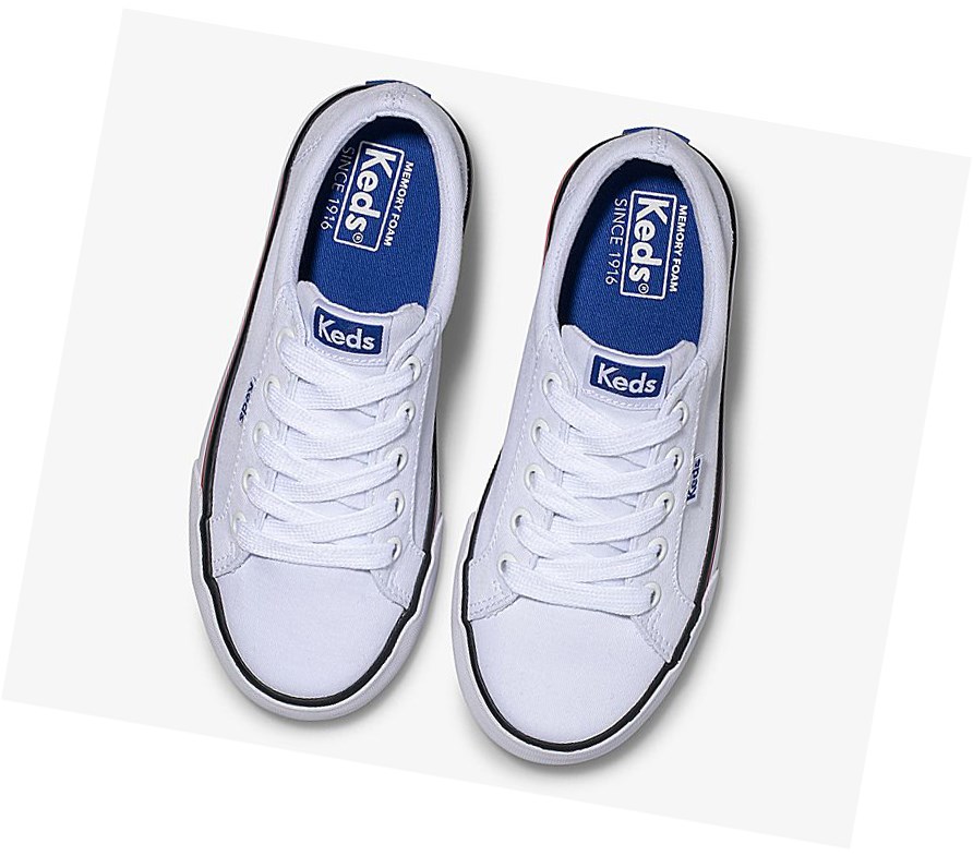 Keds Big Kid Jump Kick Tela Scarpe Da Ginnastica Bambino Bianche | LEDAX-5742