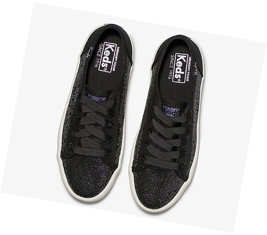 Keds Big Kid Kickstart Metallic Sparkle Scarpe Casual Bambino Nere | FMTDU-2307