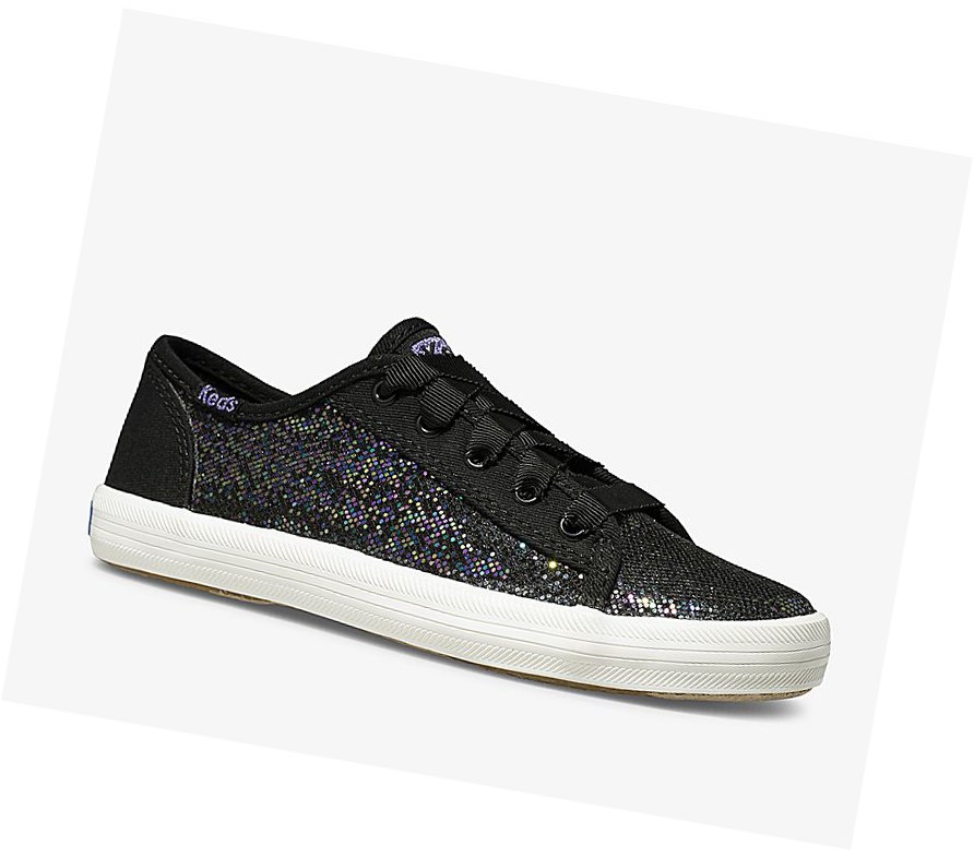 Keds Big Kid Kickstart Metallic Sparkle Scarpe Casual Bambino Nere | FMTDU-2307