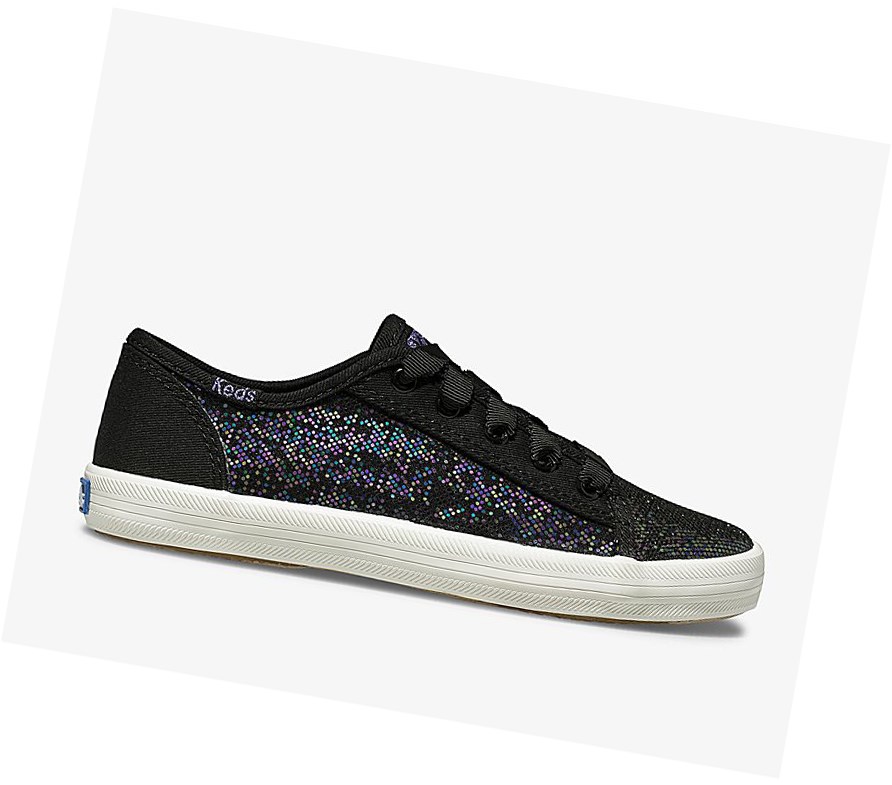 Keds Big Kid Kickstart Metallic Sparkle Scarpe Casual Bambino Nere | FMTDU-2307