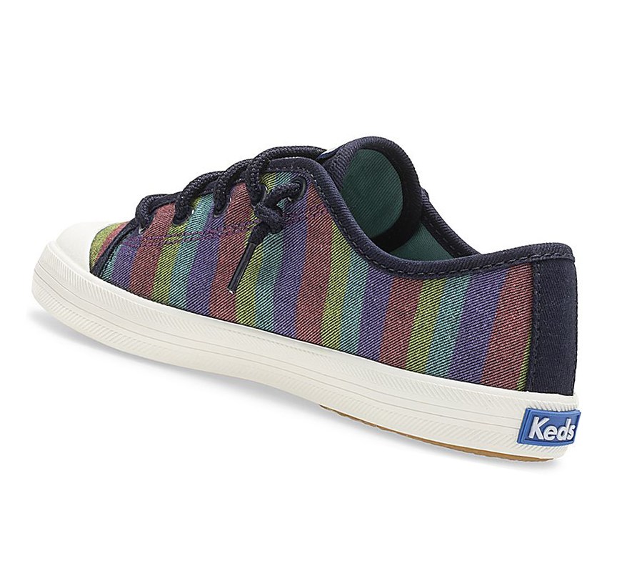 Keds Big Kid Kickstart Rainbow Stripe Punta Cap Scarpe Casual Bambino Colorate Strisce | LVUGK-4092