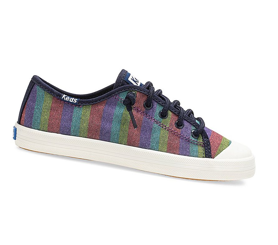 Keds Big Kid Kickstart Rainbow Stripe Punta Cap Scarpe Casual Bambino Colorate Strisce | LVUGK-4092