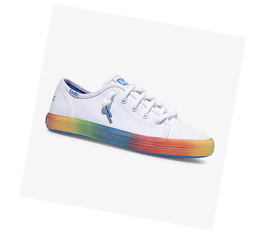 Keds Big Kid PWR GRL Kickstart Scarpe Casual Bambino Bianche Colorate | CWILU-9024