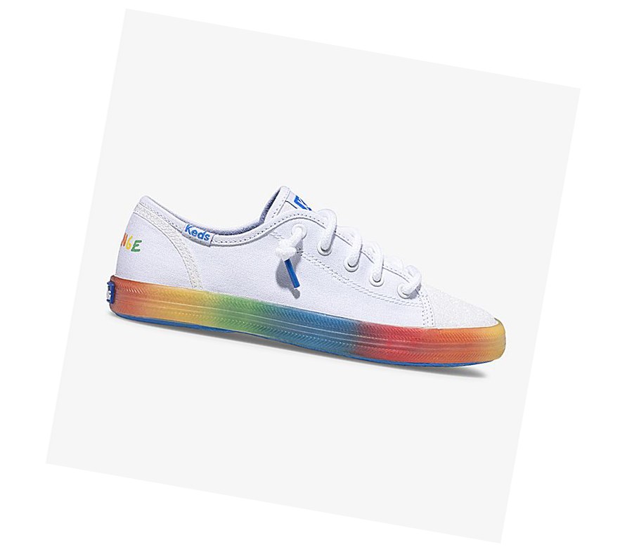 Keds Big Kid PWR GRL Kickstart Scarpe Da Ginnastica Bambino Bianche Colorate | VMGSY-4619