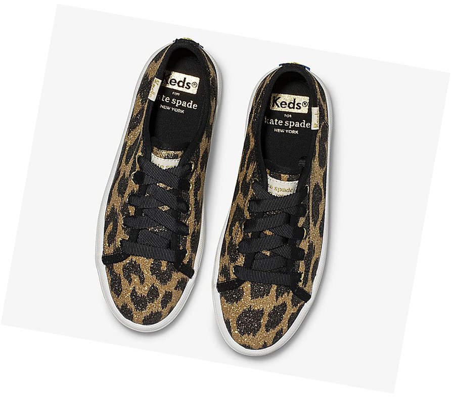 Keds Big Kid x kate spade new york Kickstart Glitter Leopard Scarpe Da Ginnastica Bambino Leopardate | MCWKF-6921