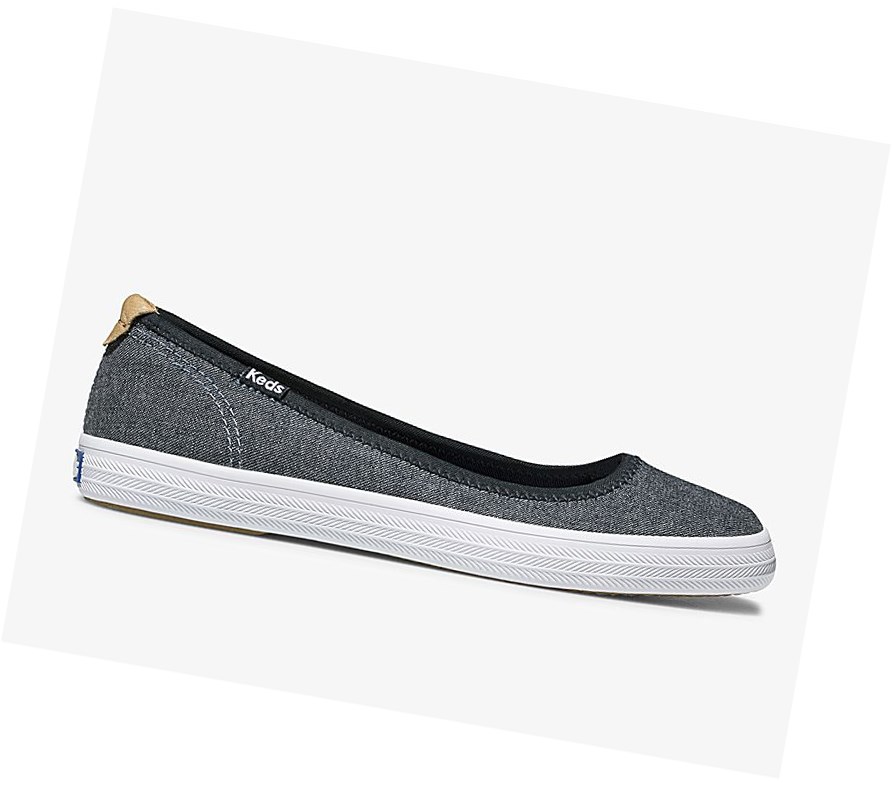Keds Bryn Chambray Comfort Scarpe Slip On Donna Blu Marino | ASYVJ-3085