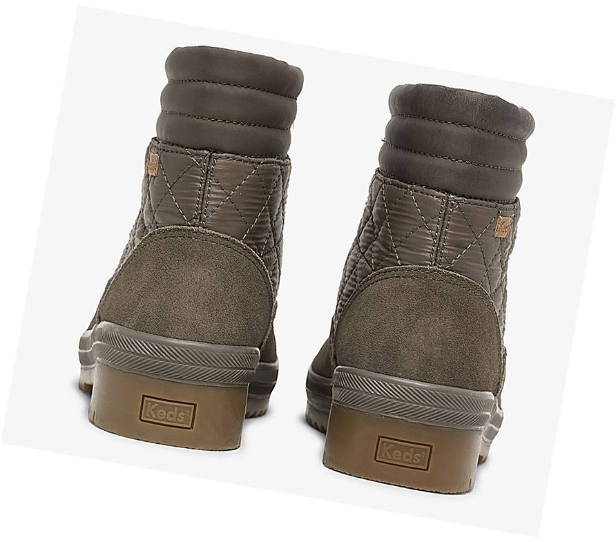 Keds Camp Boot Acqua Stivali Stringati Donna Verde Oliva | ETZGD-2061