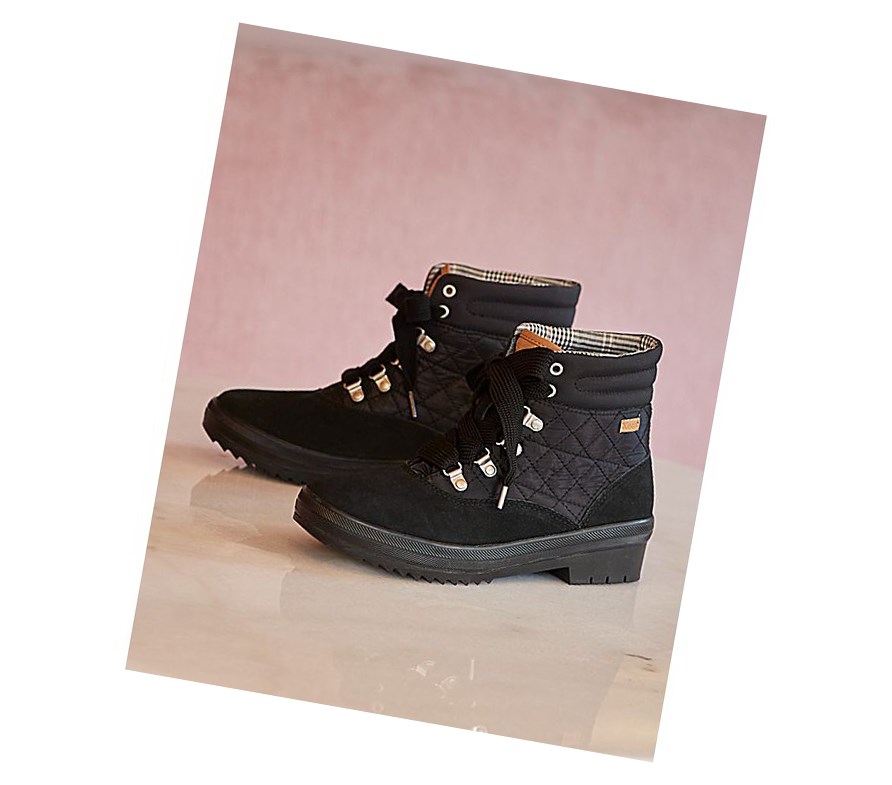 Keds Camp Boot Acqua Stivali Stringati Donna Nere | PVXRS-5327