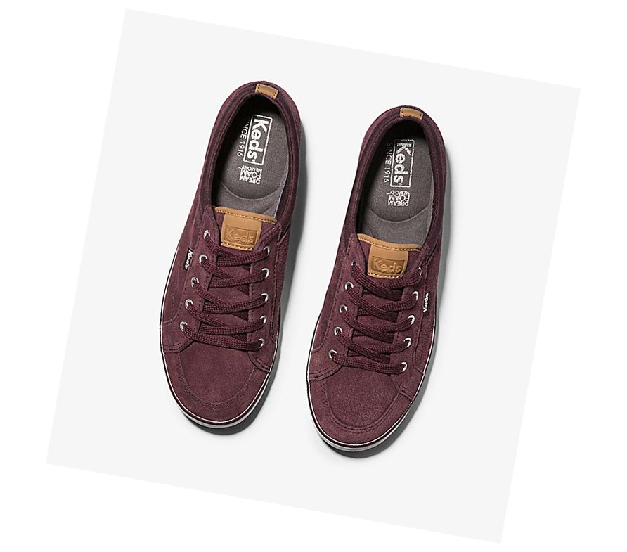 Keds Center Scamosciate Comfort Scarpe Stringate Donna Rosse | KXWIY-5738