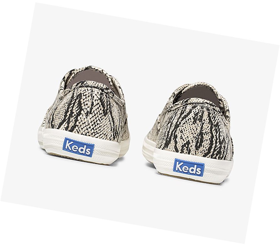 Keds Champion Animal Scarpe Stringate Donna Crema Serpent | MUGAT-4719