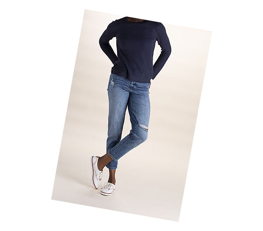 Keds Champion Pennant Pelle Scarpe Stringate Donna Bianche | NPYXT-8461