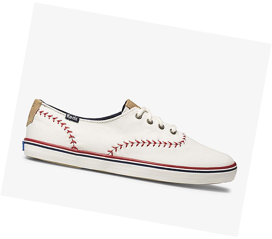 Keds Champion Pennant Scarpe Stringate Donna Bianche | WDJGH-6532