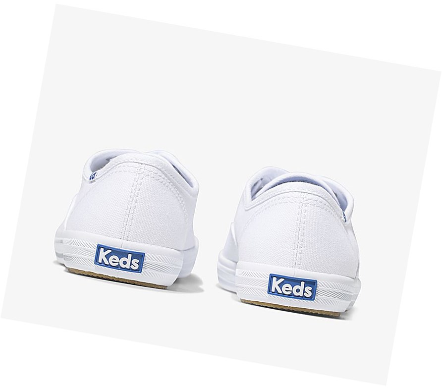Keds Champion Tela Originali Scarpe Stringate Donna Bianche | FHCAI-3710