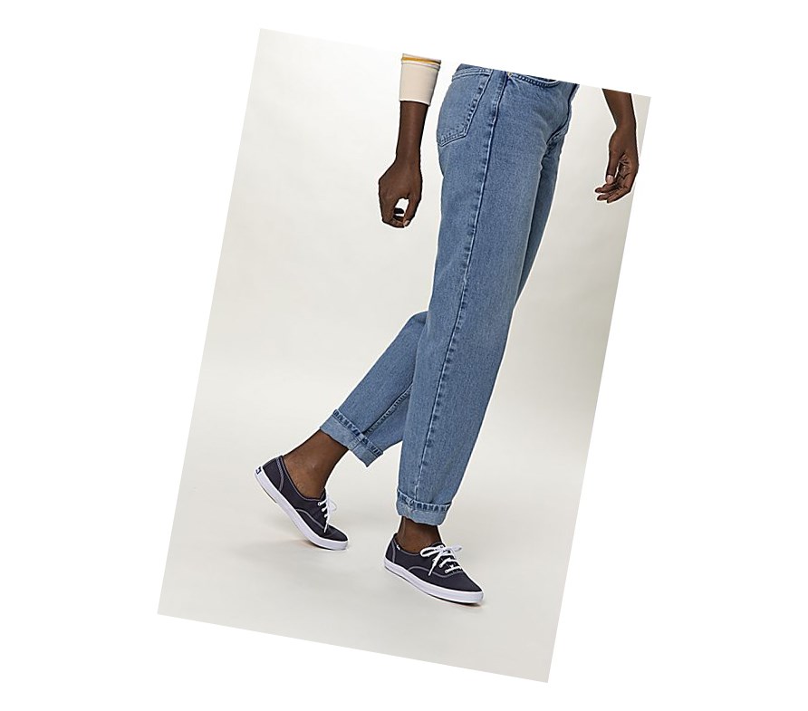 Keds Champion Tela Originali Scarpe Stringate Donna Blu Marino | FIZNJ-7564
