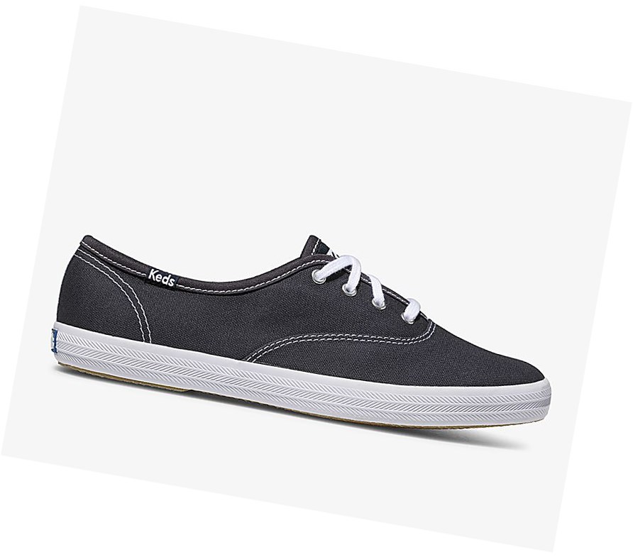 Keds Champion Tela Originali Scarpe Stringate Donna Blu Marino | FIZNJ-7564