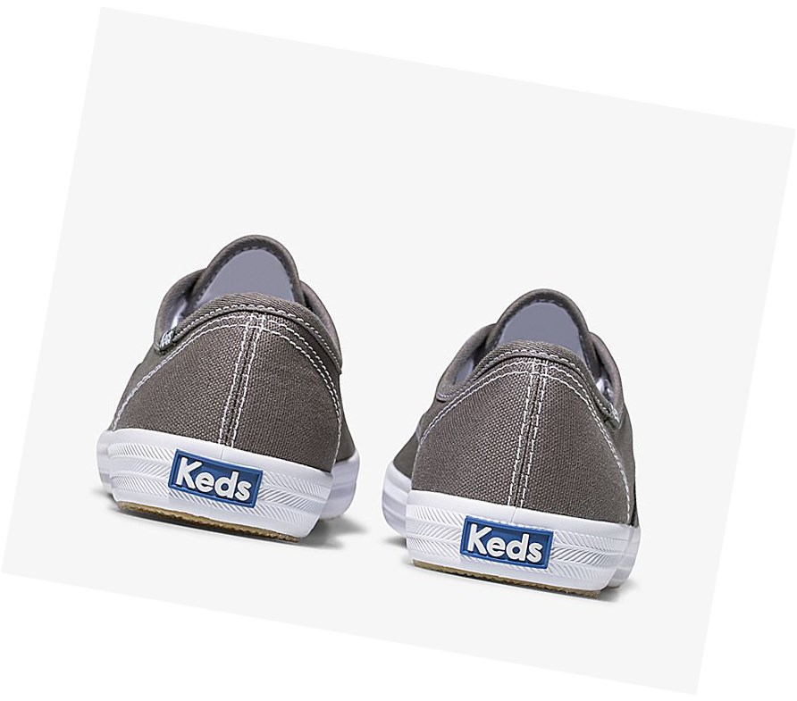 Keds Champion Tela Originali Scarpe Stringate Donna Grigie Profondo | NBJVM-9120