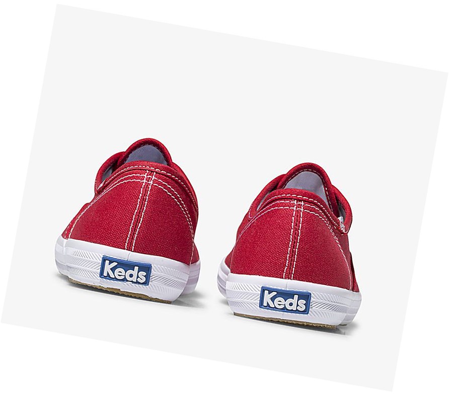 Keds Champion Tela Originali Scarpe Stringate Donna Rosse | TNJUV-2864