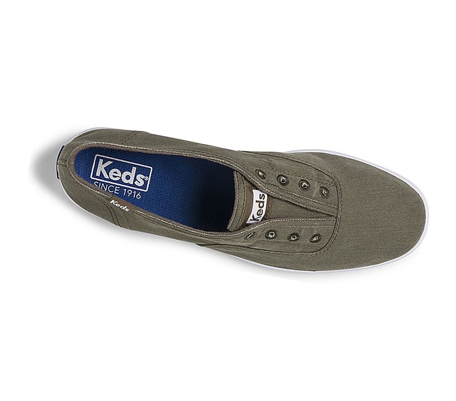 Keds Chillax Washable Scarpe Slip On Donna Verde Oliva | JGZTQ-2639