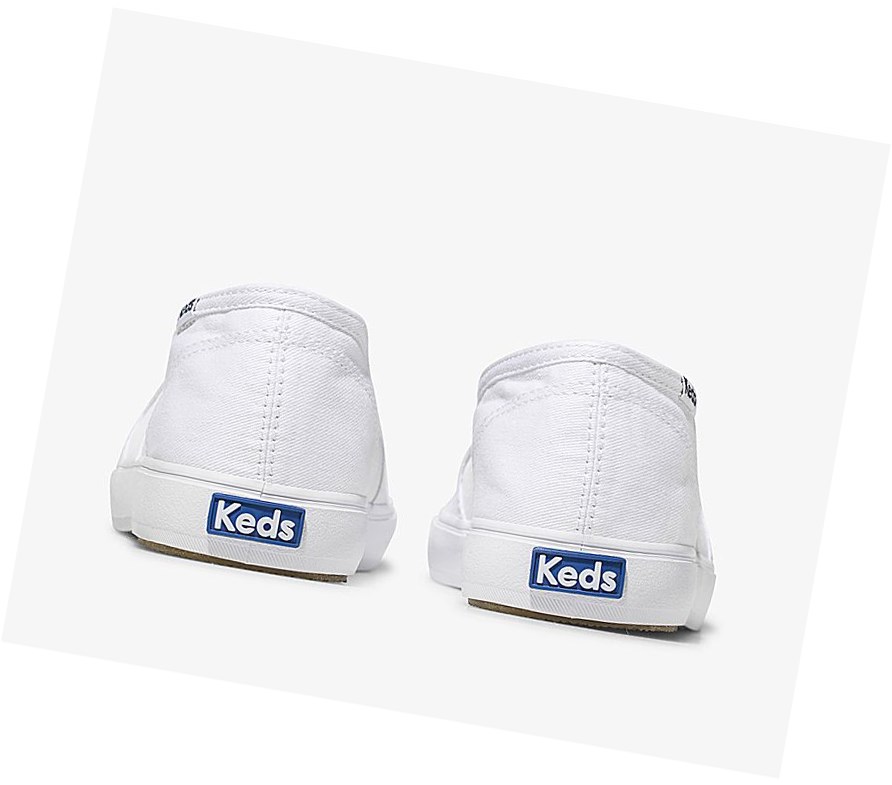 Keds Clipper Washed Solids Comfort Scarpe Slip On Donna Bianche | NTDHP-7084