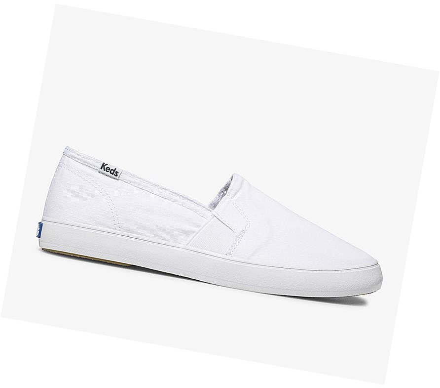 Keds Clipper Washed Solids Comfort Scarpe Slip On Donna Bianche | NTDHP-7084