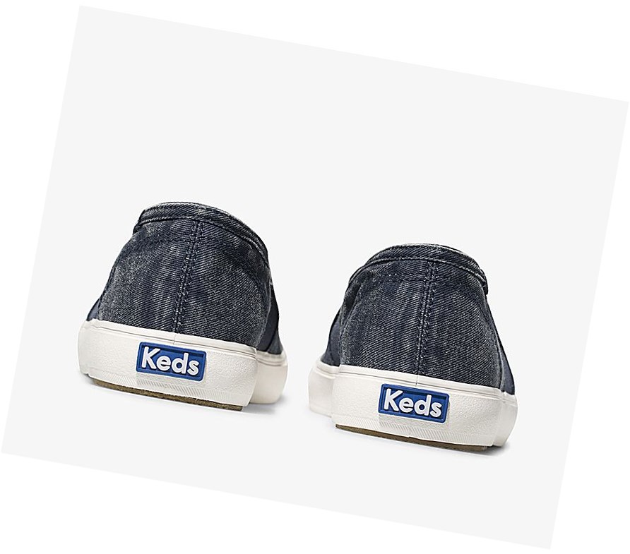 Keds Clipper Washed Solids Scarpe Slip On Donna Blu Marino | IEONJ-4912