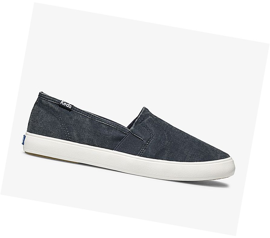 Keds Clipper Washed Solids Scarpe Slip On Donna Blu Marino | IEONJ-4912