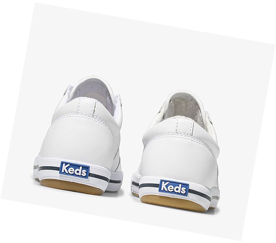 Keds Courty Pelle Comfort Scarpe Stringate Donna Bianche | DSNZC-3678