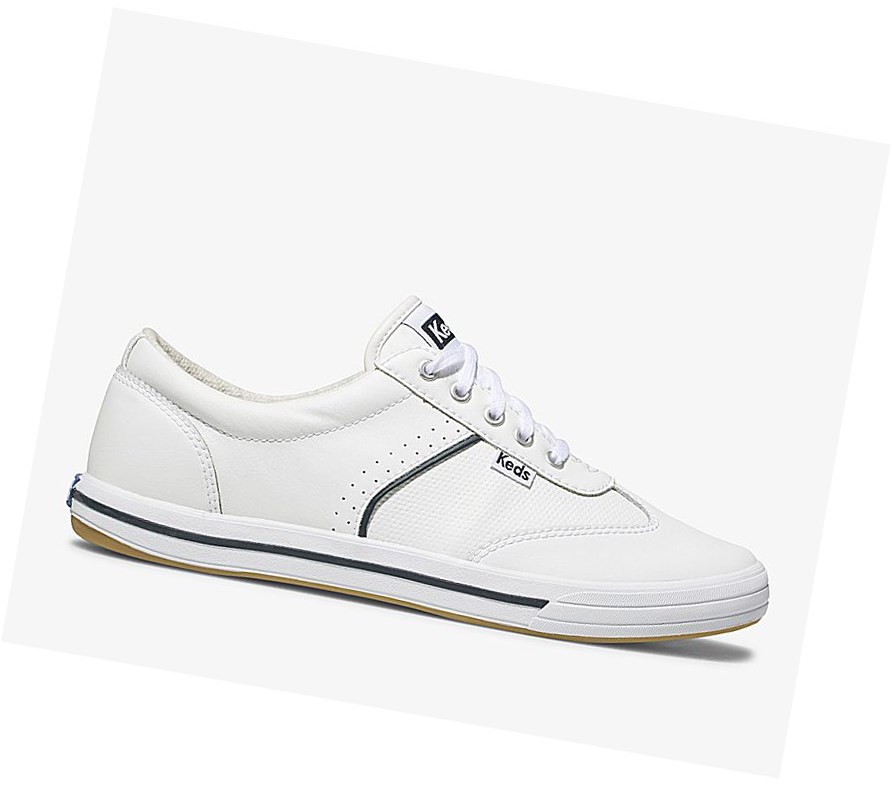 Keds Courty Pelle Comfort Scarpe Stringate Donna Bianche | DSNZC-3678
