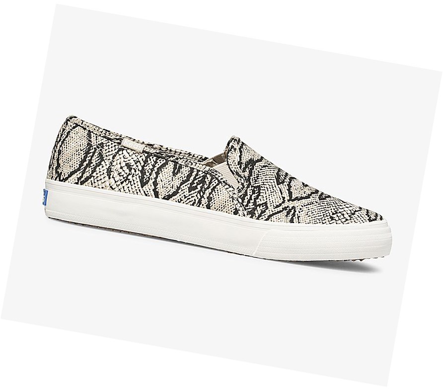Keds Double Decker Animal Scarpe Slip On Donna Crema Serpent | PMWXQ-6907