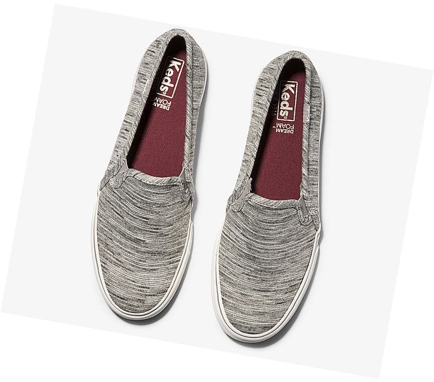 Keds Double Decker Heathered Stripe Knit Scarpe Slip On Donna Grigie | HIPMN-3850